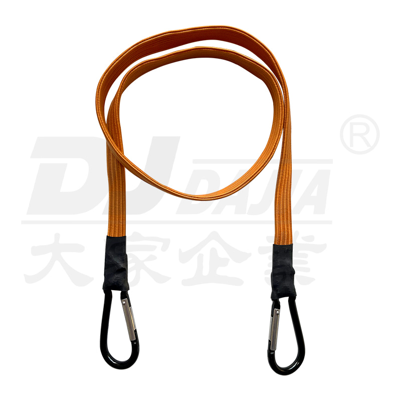 17 mm flad bungee -ledning med karabiner （aluminiumslegering）